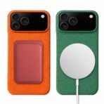 Coque MagSafe en cuir véritable pour iPhone – Finition litchi premium – Image 6