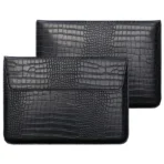 Housse Ordinateur Premium 2-en-1 : Étui Cuir Croco & Support Ergonomique Intégré